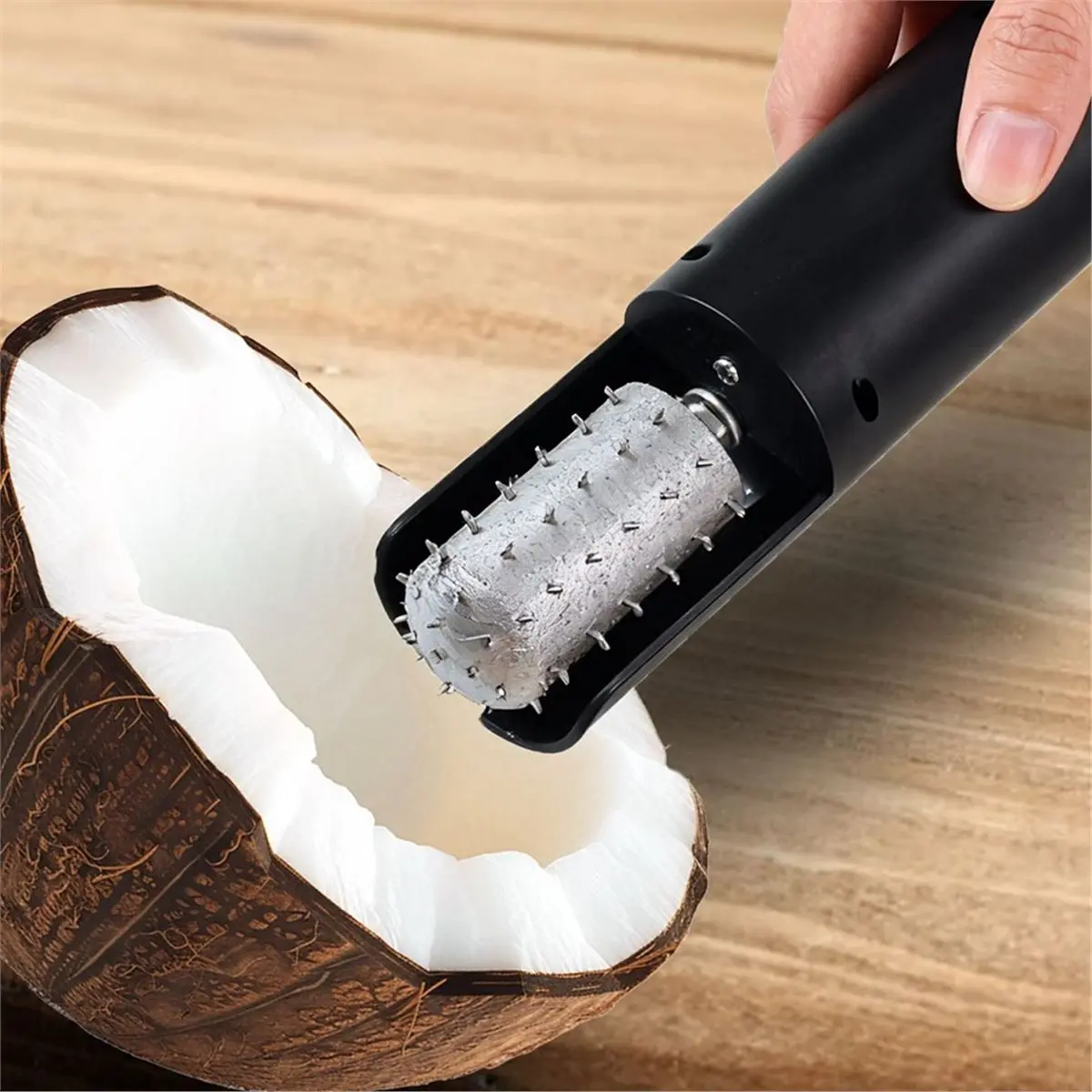 HITL Electric Coconut Meat Grater for Home Use, Efficient Splash-Proof Coconut Shredder Tool EU Plug