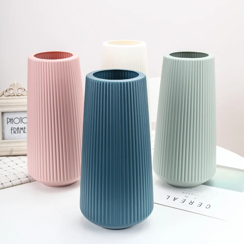 Nordic Style Flower Vase Living Room Decoration Ornaments Modern Origami Plastic Vases Pot for Flower Arrangements Home Decor