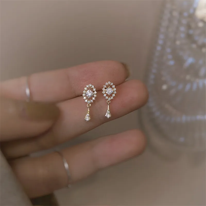 French Design Sense Tassel Zircon Earrings Vintage Temperament Fashion Unique Accessories Gifts For Girlfriend Sister Trendy