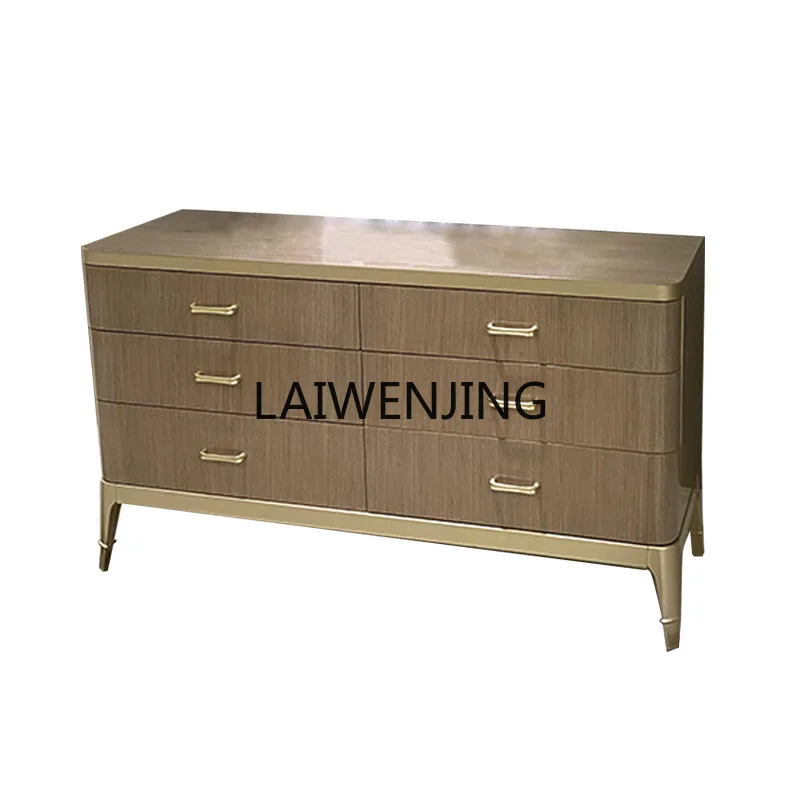 

HLZ light luxury modern simple solid wood six-draw chest porch dining side multifunctional master bedroom locker