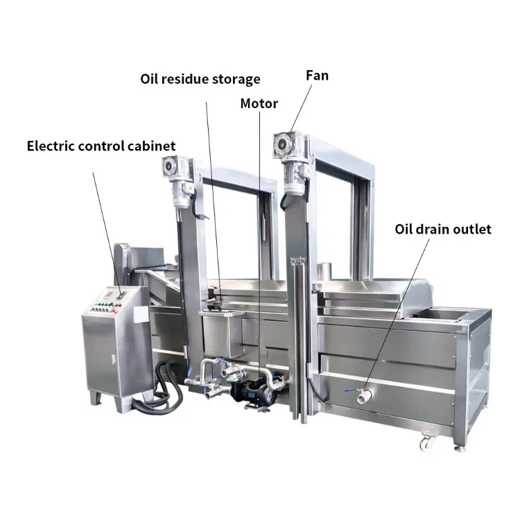 High Efficiency Full Automatic Continuous Fryer 304SS CE | Perfect for Potato Chips & Fried Chicken