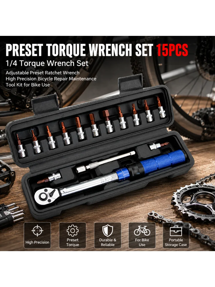 AliExpress NONE 1/4 Torque Wrench Set Adjustable Preset Ratchet Wrench High Precision Bicycle Repair Maintenance Tool Kit for Bike Use
