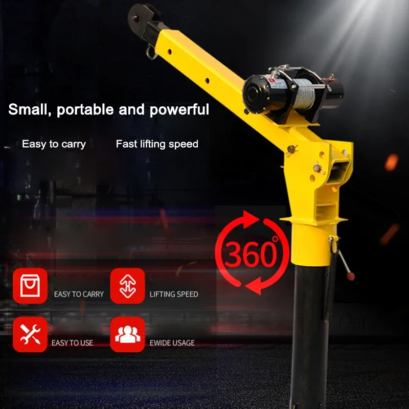 New Vehicle Crane 12V Small Truck With Car 24V Small Crane 1 Ton Lifting Cantilever Crane