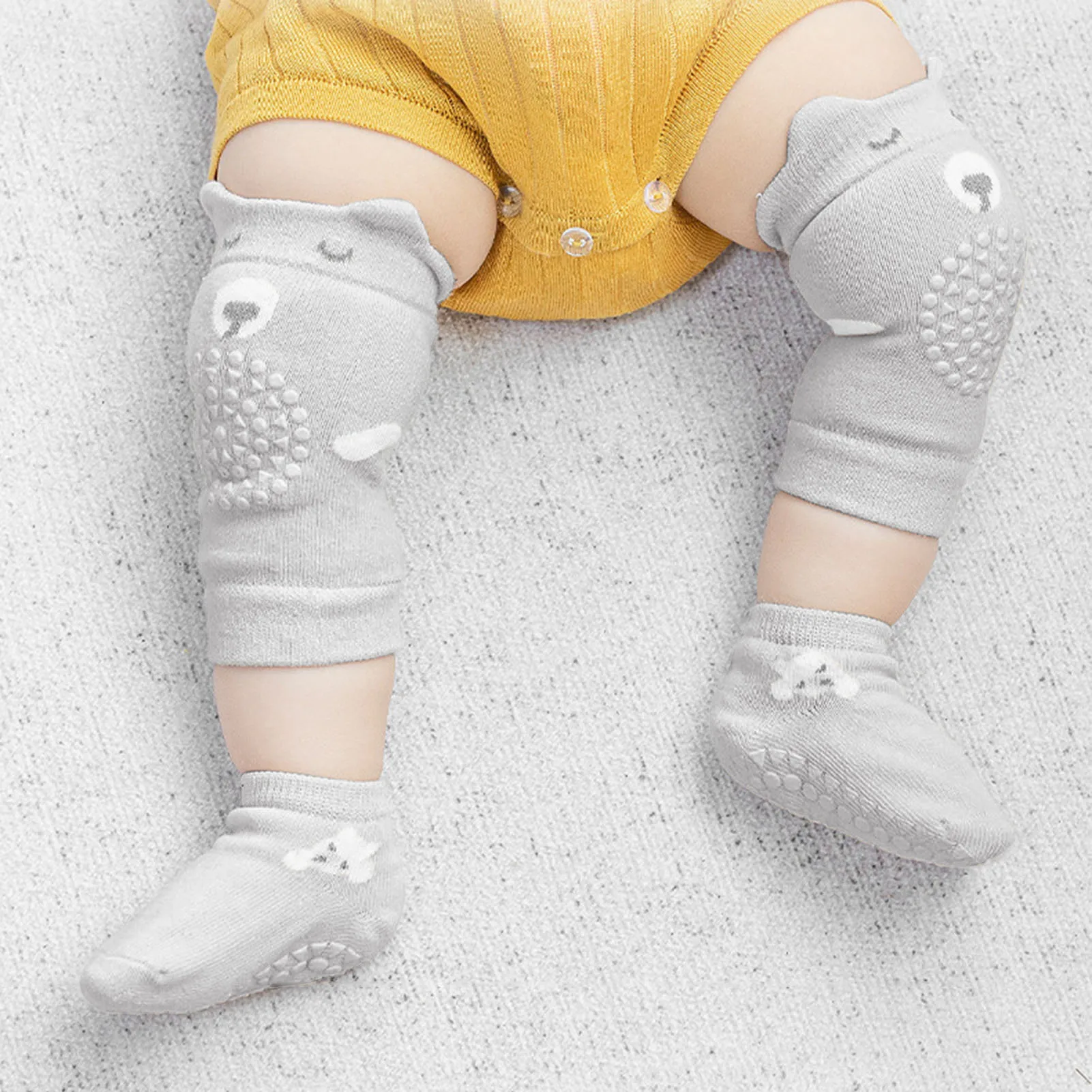 Baby Crawling Knee Pads Socks Unisex Toddler Knee Protectors Non Slip Ankle Socks for Toddler Baby Boys Girls