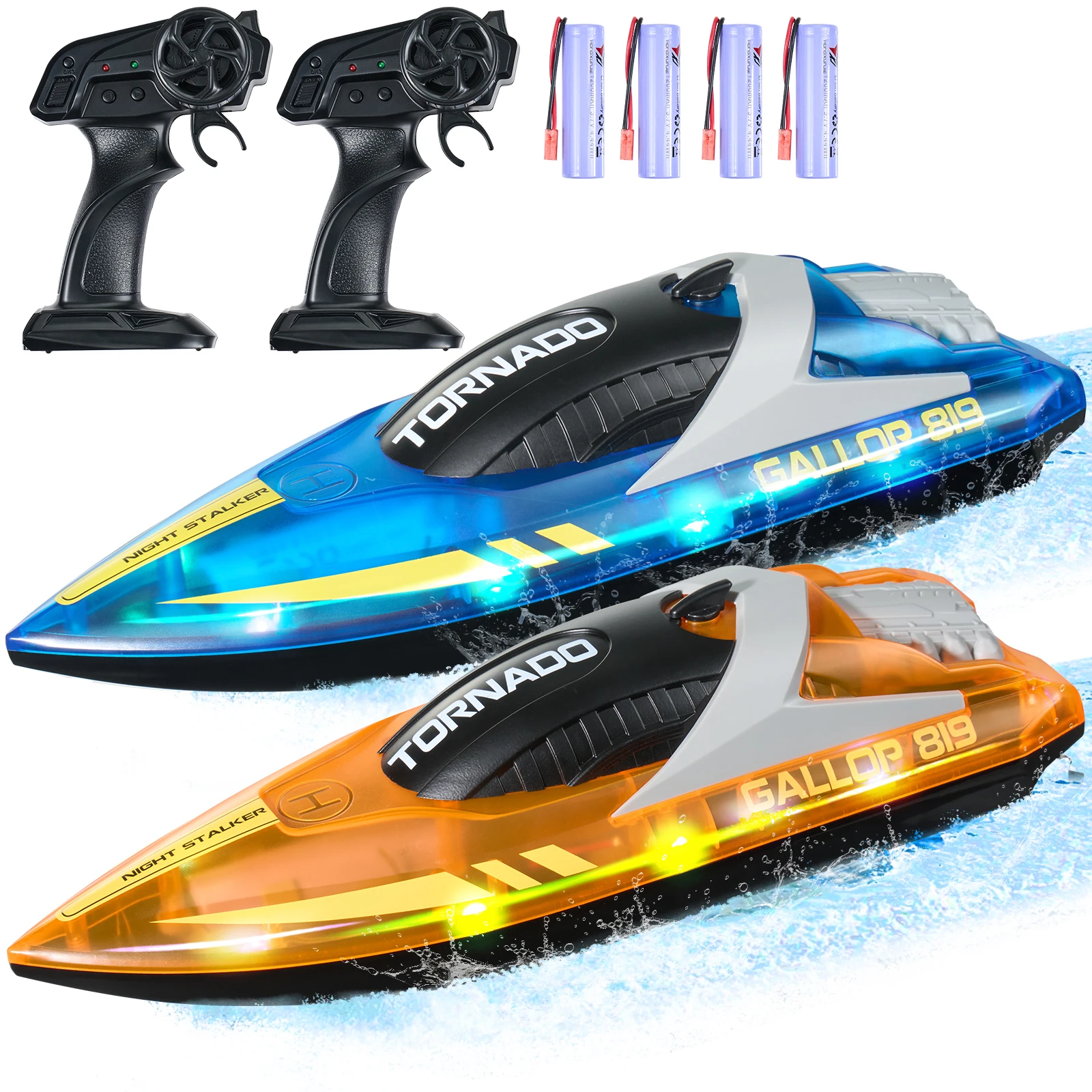 

SucceBuy RC Boat 12km/h Radio Remote Control Racing Ship with LED Light Palm Boat Summer Water Pool Toys Birthday Models Gifts