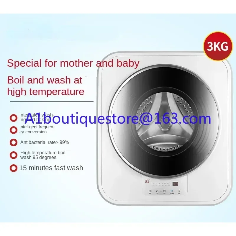 3KG wall-mounted drum washing machine is fully automatic and small, integrating mother, baby and child washing and drying