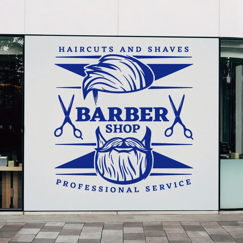 Men\'s barber shop vinyl wall decals men\'s style professional stylist hair salon window shop sign decoration sticker mural gift20