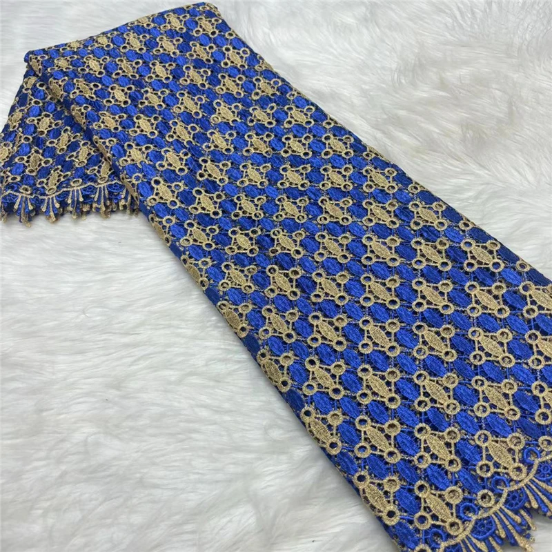 

5 Y Multiple colors soft water soluble French Guipure Lace African Tulle Cord Net Embroidered Fabric For Wedding 18L1042901