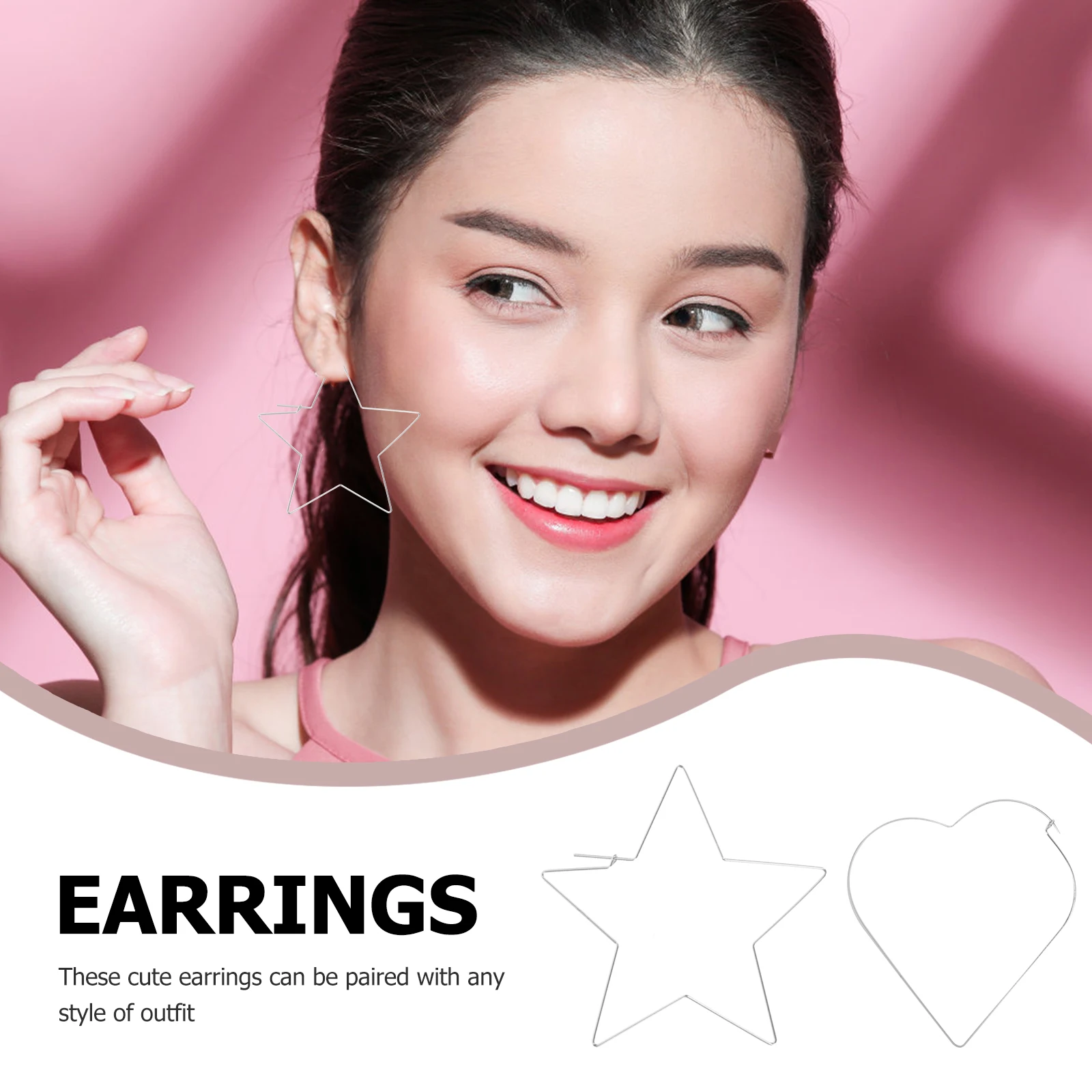 

Hollow Metal Ear Studs Star Heart Shape Small Earrings For Women Girls Lightweight Comfortable Daily Wear Boutique