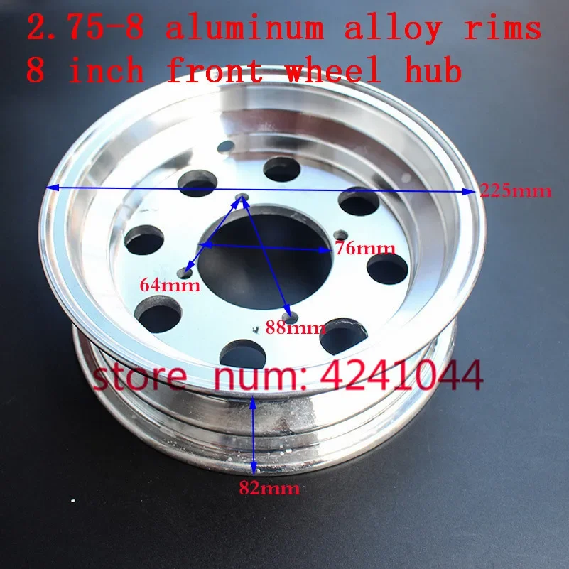 2.75-8 8 Inch for Monkey Bike Small  Motorcycle part Aluminum Wheels Vacuum Circle use 90/65-8 tire3.50-8 4.80/4.00-8 tyre