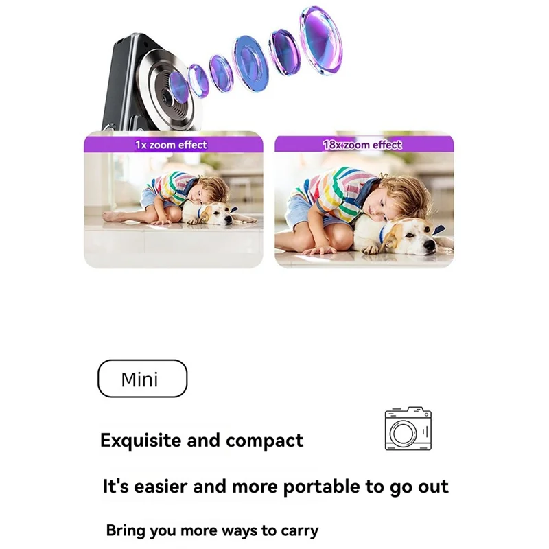 B34B-Children's Digital Camera HD Video 4K 30Fps 2000Mah Long Time Recording Recorder Fill Lights OTG Fuction