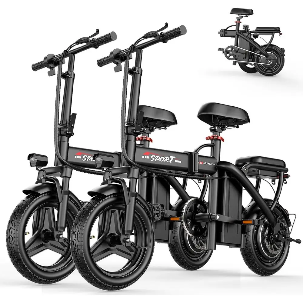 

High-Power Electric Bike for Adults, 800/1200W Peak, 22/25MPH Speed, 30/45 Mile Range, 14 Dual Suspension & Brakes, 3-Speed, Por