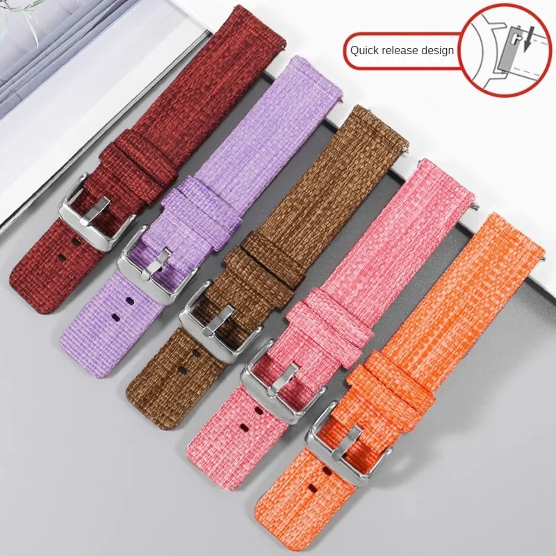 

Universal Flat Interface Nylon Watch Strap 18/20/22/24mm Soft Canvas Watchband