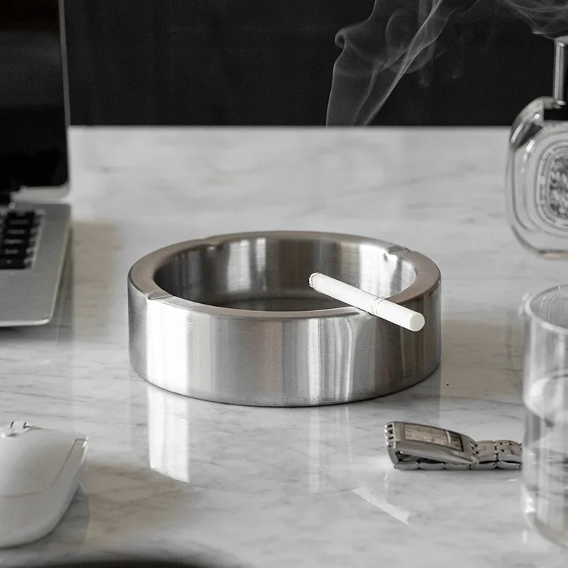 

Stainless steel ashtray, windproof and shockproof, home desktop, creative, restaurant, Internet cafe, KTV, hotel ashtray