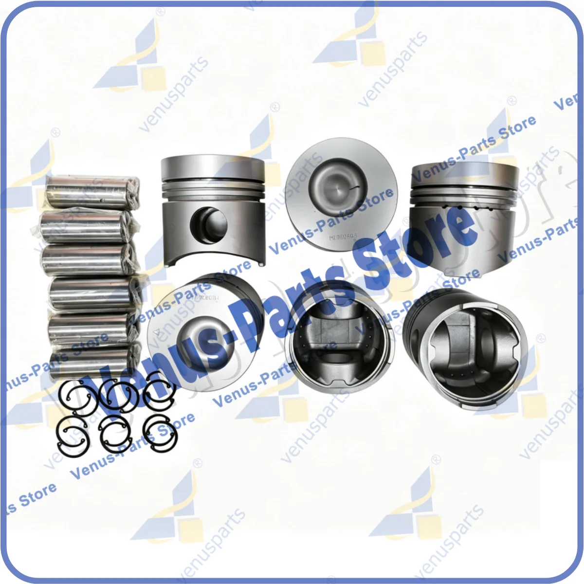 6PCS 6D15 Piston Set For Mitsubishi ME032593 Overhaul Rebuild Kit Engine Repair Parts