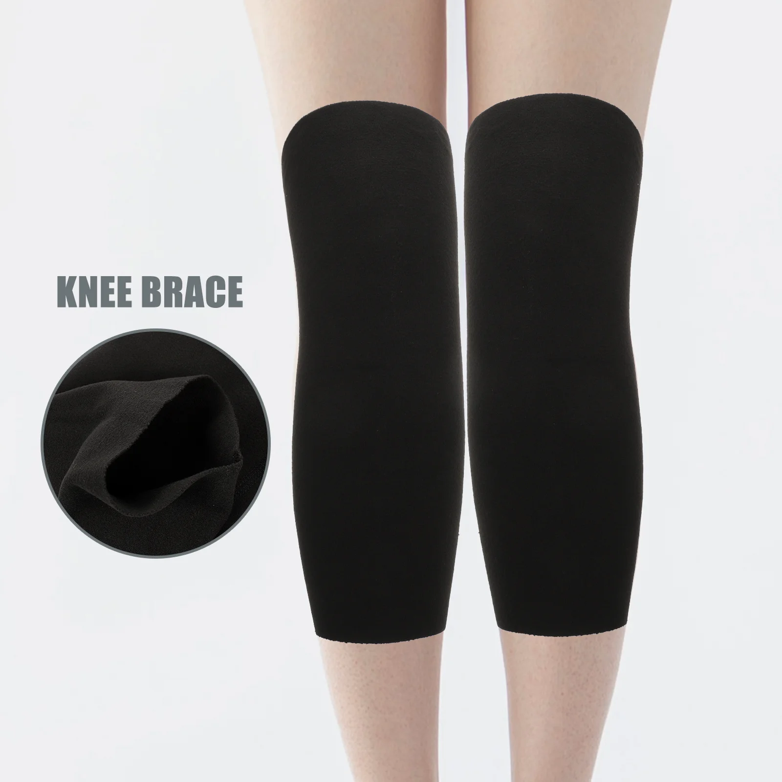 

1Pair Knee Brace Elastic Warm Support Sleeve for Pain Relief Thickened Protector Suitable for Badminton Tennis Skiing Wrestling