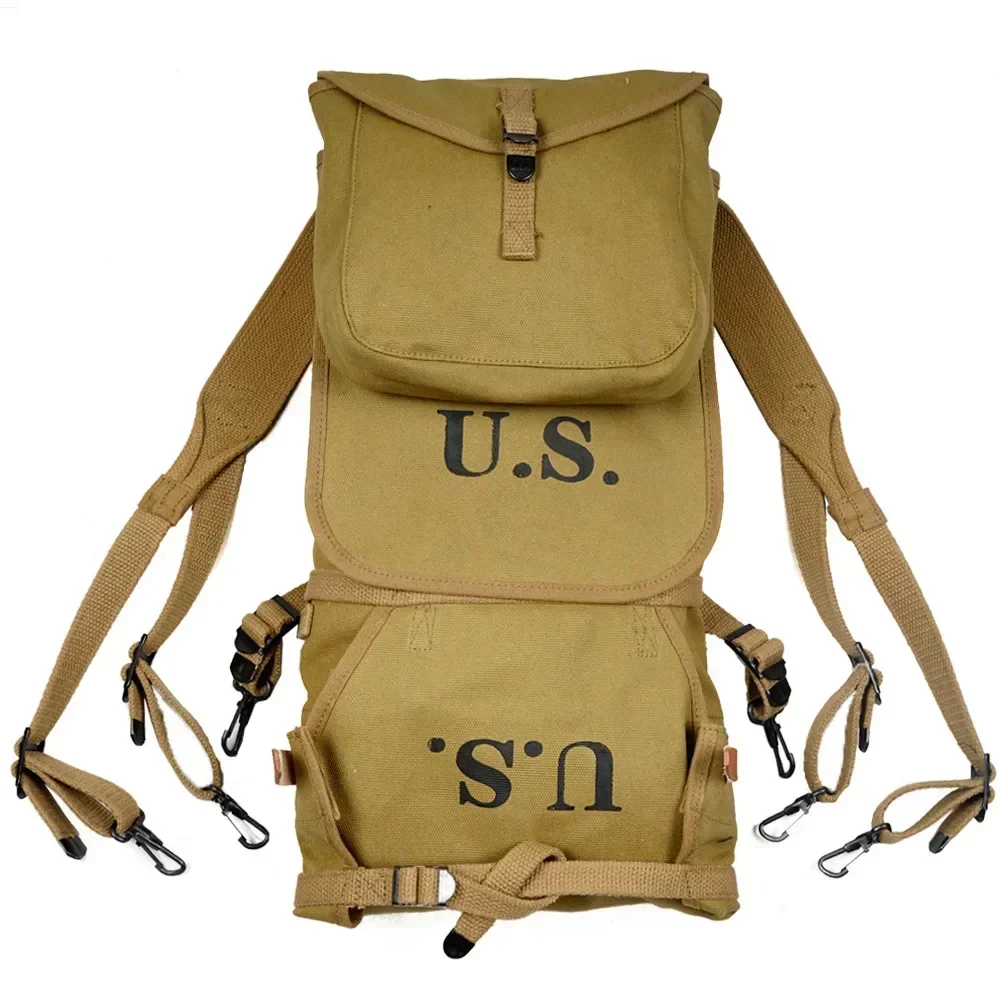 WWII WW2 M1928 American Soldier Backpack Vintage Equipment Combination Upper Pack Lower Bag Storage Set Copy Equipment