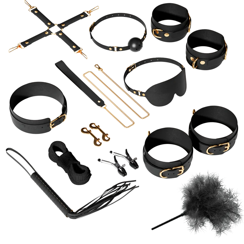 JIUUY Adult SM Sex Products Kits Bondage Gear Collar Butt Oral Erotic Bundle Blindfold Whip Sex BDSM Sex Game for Couples view 6