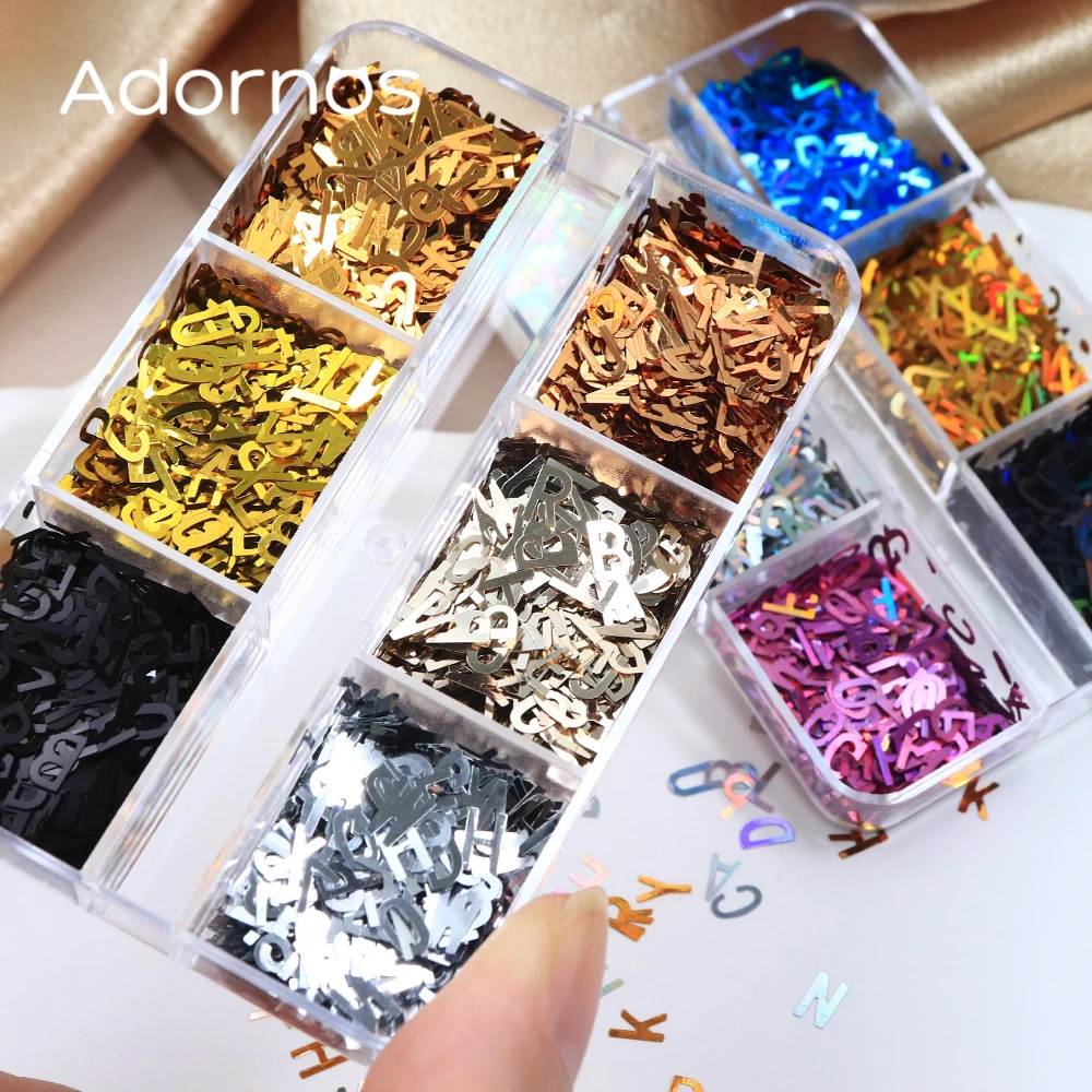 Голографические блестки с англ – обзор и цена Resin Art Letter Keychain