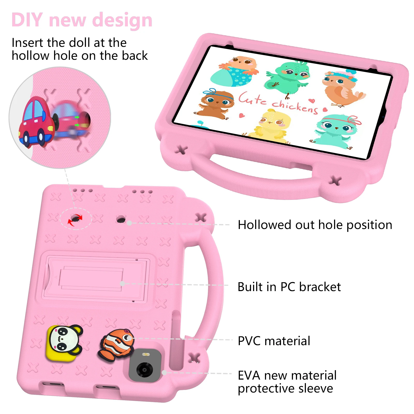 8.4" Universal Cute Bear EVA Stand Case For Alldocube iPaly Mini 50 Pro 60 Mini 2 Pro Turbo Kids Capa Cover With Portable Holder - Image 5