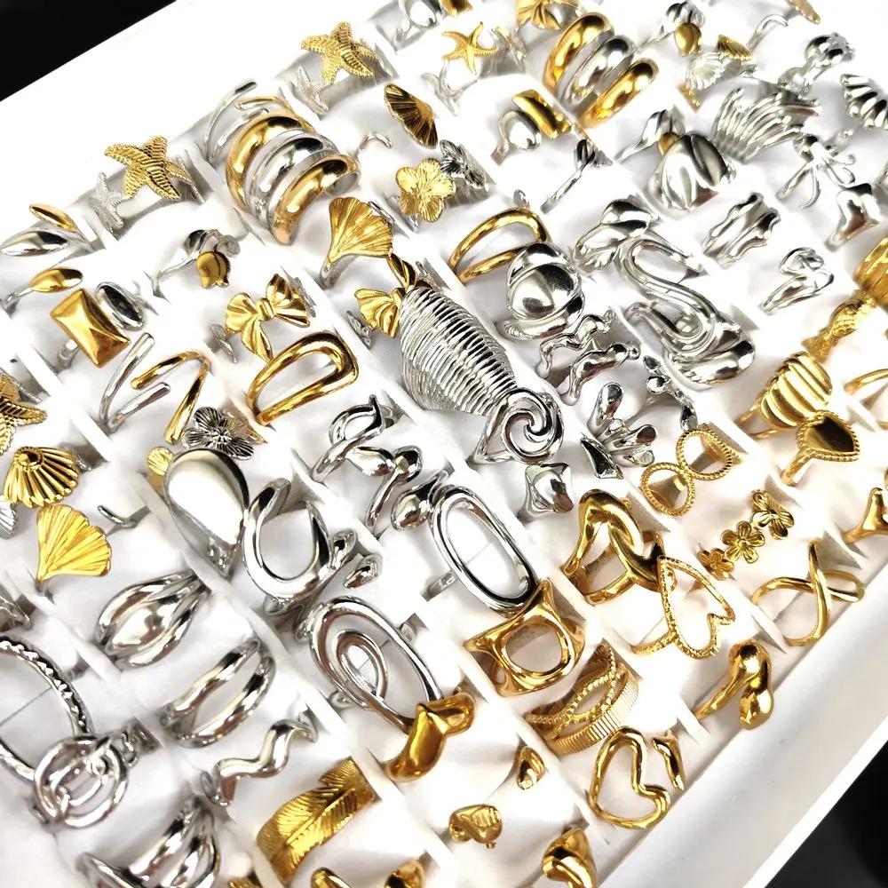 10 unids/lote, venta al por mayor, anillos de acero inoxidable Vintage Punk surtidos, accesorios de boda, regalo de joyas de fiesta