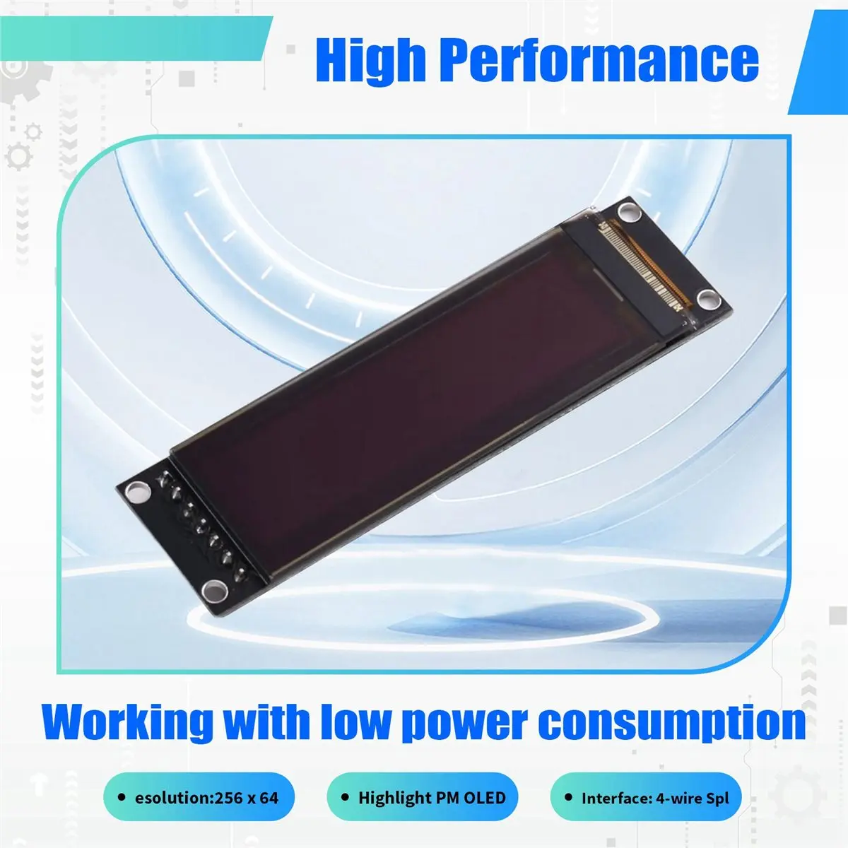Y69A 2X Real OLED Display 2.08 Inch 256x64 Graphic LCD Module White Display Screen LCM Screen SH1122 Controller Support SPI