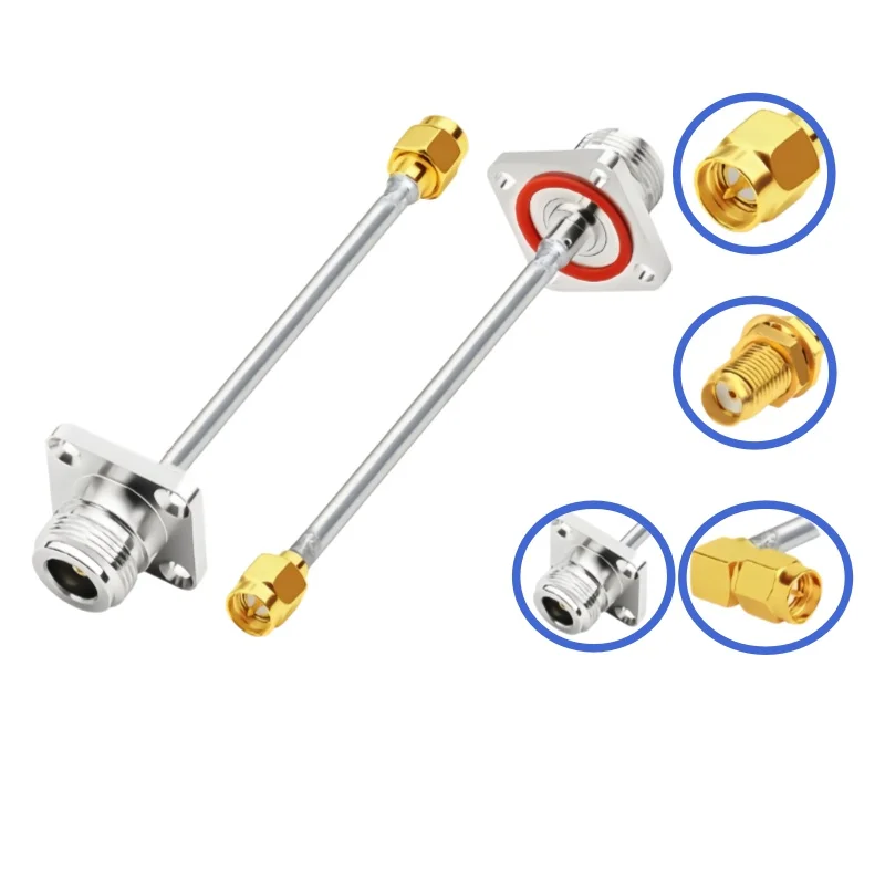 N Female 4-hole waterproof flange to SMA Male Female  connector SFT50-3 semi-steel high-frequency test line cable