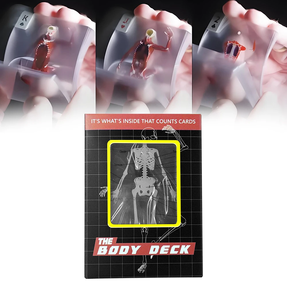 The Body Deck Cards Reus 3D Image Educational Cards Funny Anatomy Poker Body Transparent Playing Cards for Friend Unique Gifts