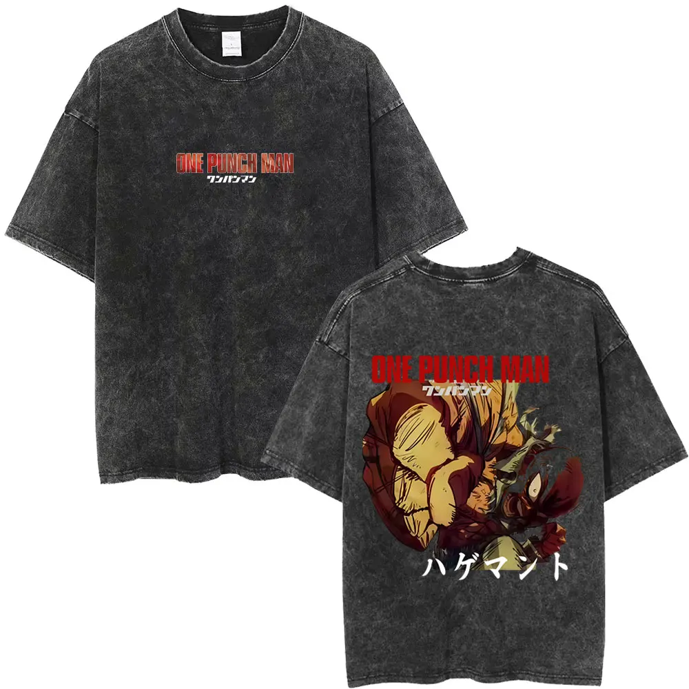 غسلها خمر أنيمي واحد لكمة رجل Genos الجرافيك تي شيرت الرجال النساء موضة الكرتون مانغا تي شيرت الذكور عادية المتضخم تي شيرت #4