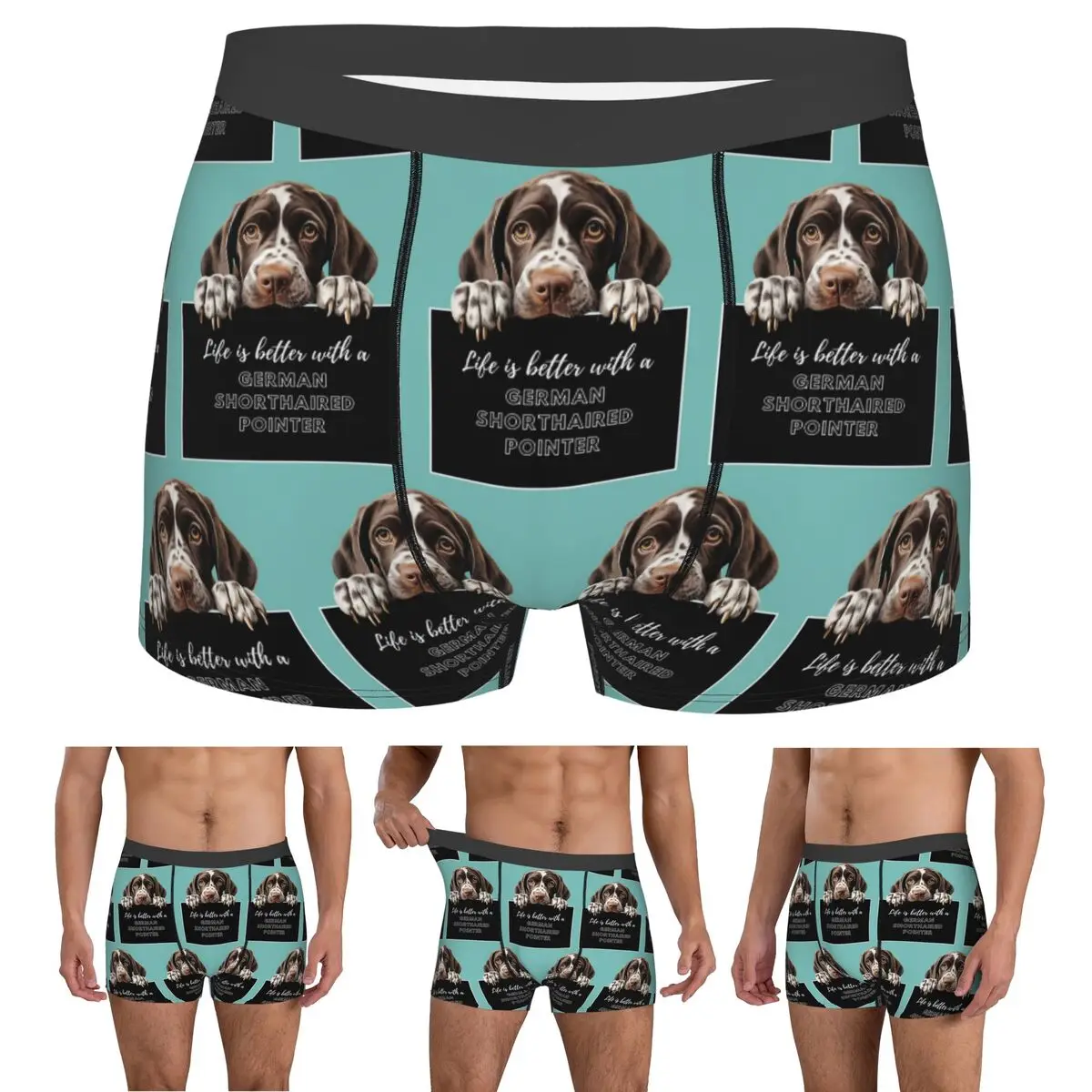 Boxer Underpants Shorts Life Is Better With A German Shorthaired Pointer Dog Panties Men Soft Underwear Man Boyfriend Gifts