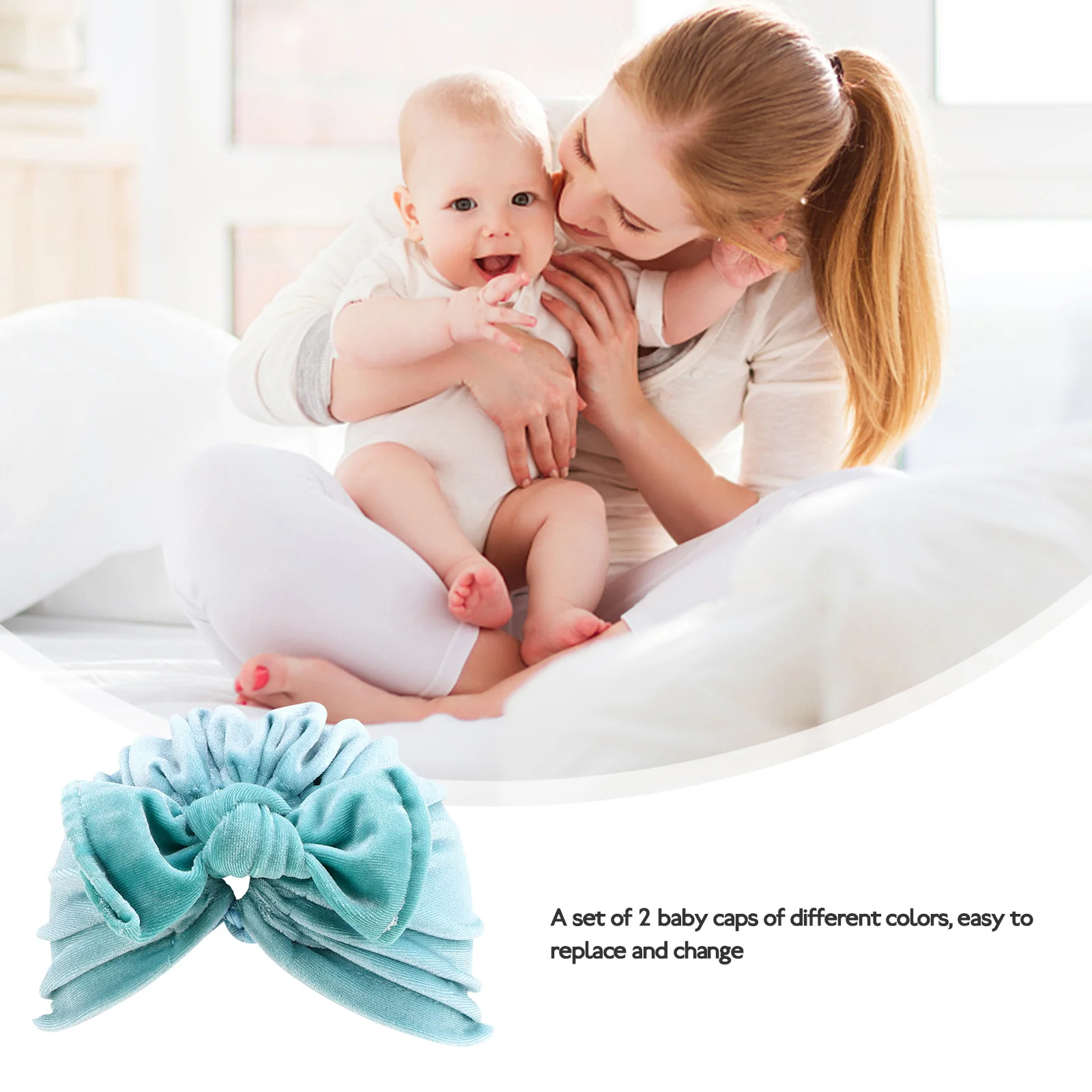 2 pçs bebê menino menina bowknot turbante macio infantil boné presente de chá de bebê para bowknot turbante menino menina pleuche gorro presente