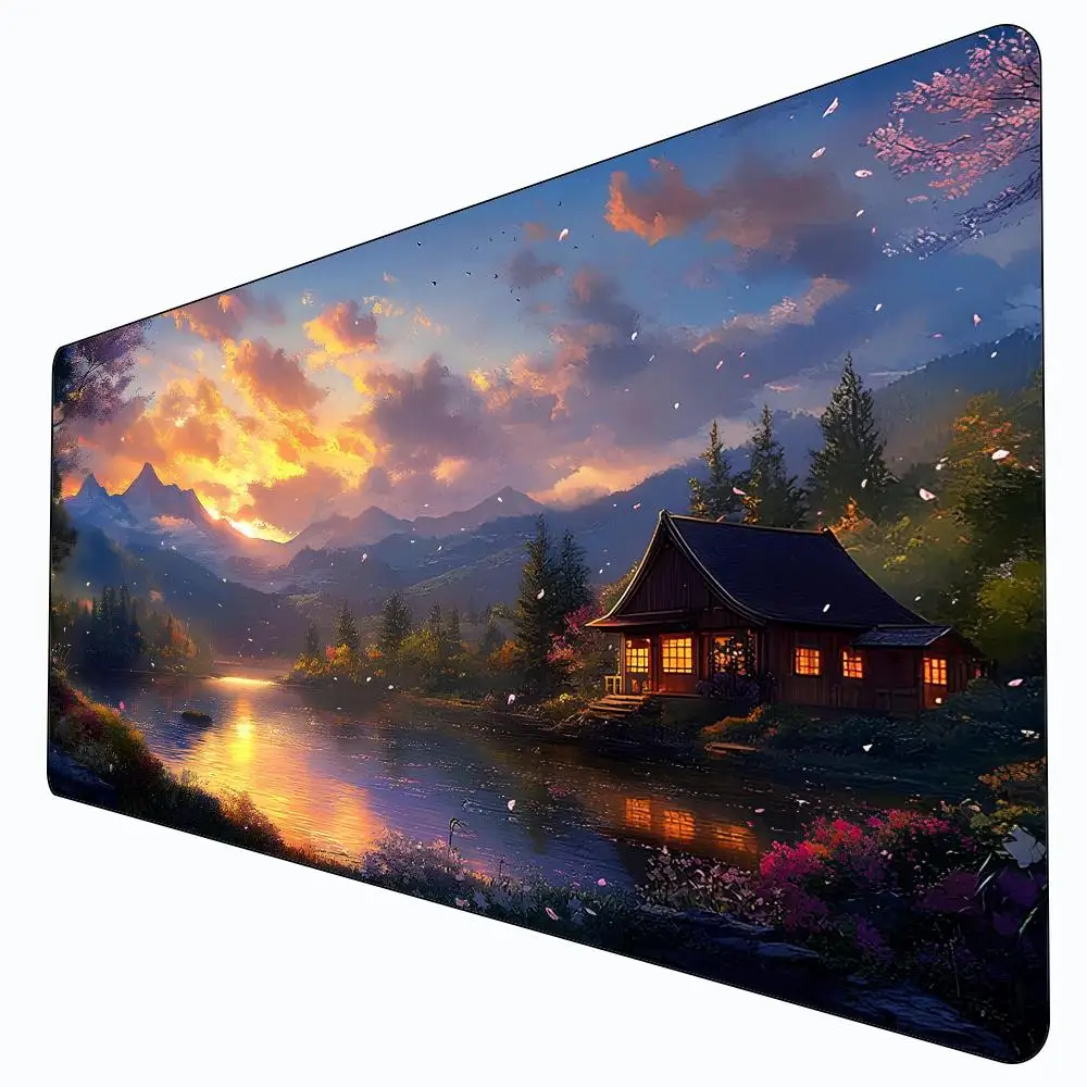 

Sunrise Views Large Mouse Pad Stitched with Magic Zone Game Mats Tabletop for MTG/TCG Card Battle Commander Deck Gaming Desk Mat