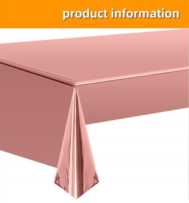 Rose Gold Silver Color PLASTIC TABLE COVER Disposable Table Cloth 137x274cm 54x108inch Party Supplies Tablecloth Table Cloth