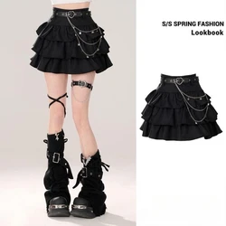 Subculture High Waist Cake Mini Streetwear Lace Vintage Kawaii Mini Jupe Harajuku Stripe Punk Grunge Skirts Women Y2k Aesthetic