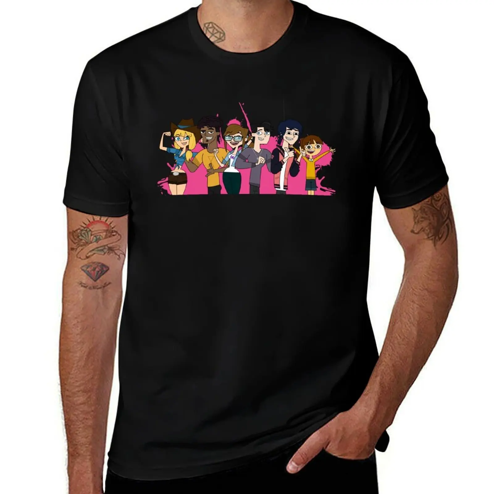 

All Magenta Stars, Team! Camp Disventure Camp/Adventure T-Shirt Minimalist Graphic Tee Shirt