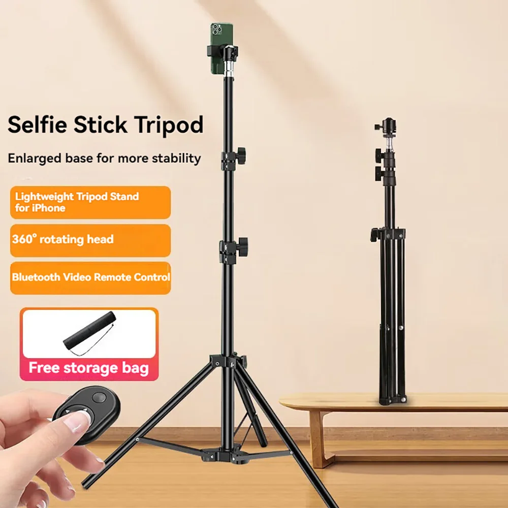 

Multifunctional Tripod 180cm Stretchable Adjustable Height Universal 360 Rotatable Phone Holder For Selfie Live Video Recording