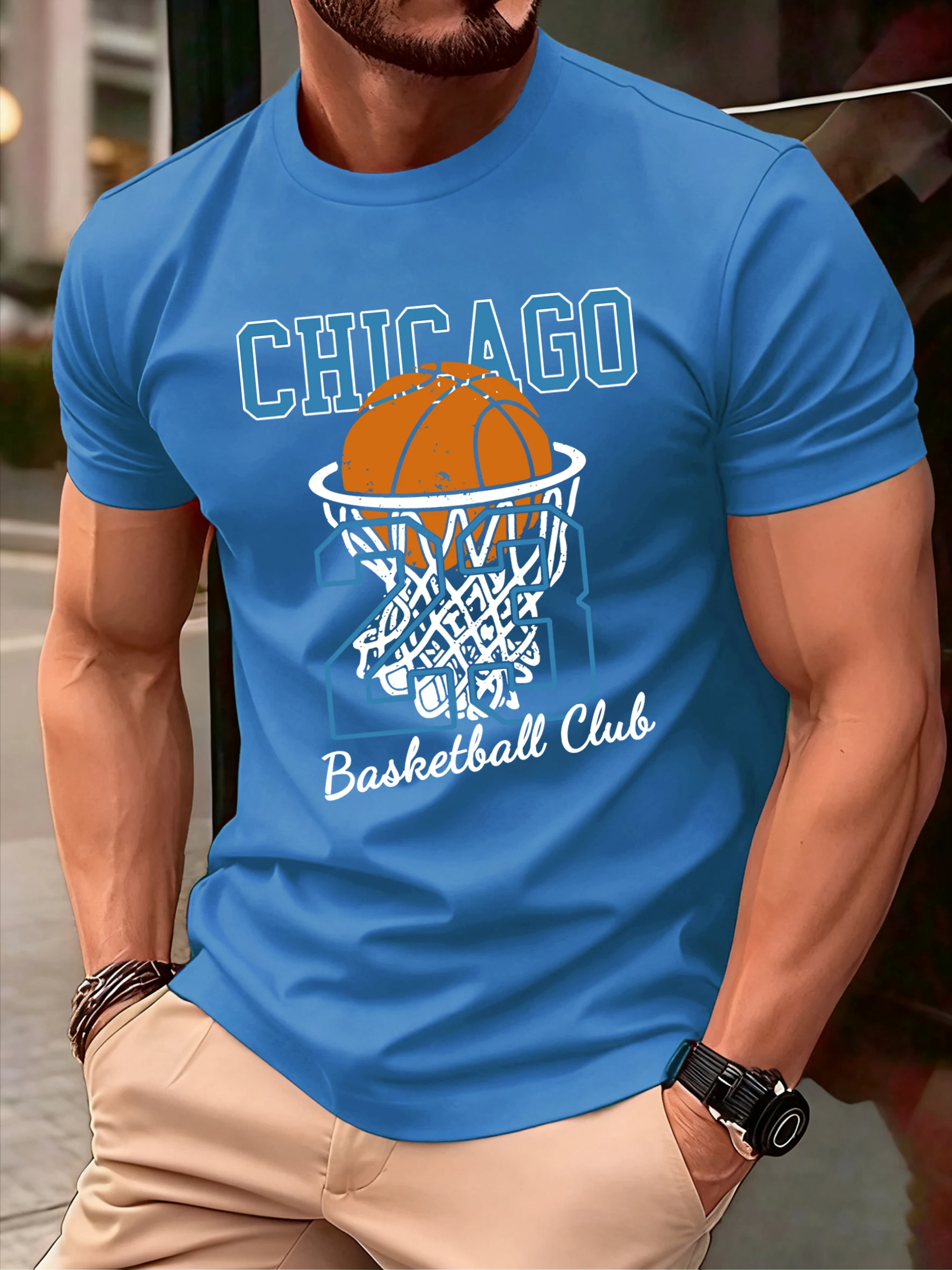 Chicago No.23 Basketball Club Print T Shirts Männer Sommer Baumwolle T-Shirt Hip Hop Lose Streetwear Alle-Spiel Casual Kleidung