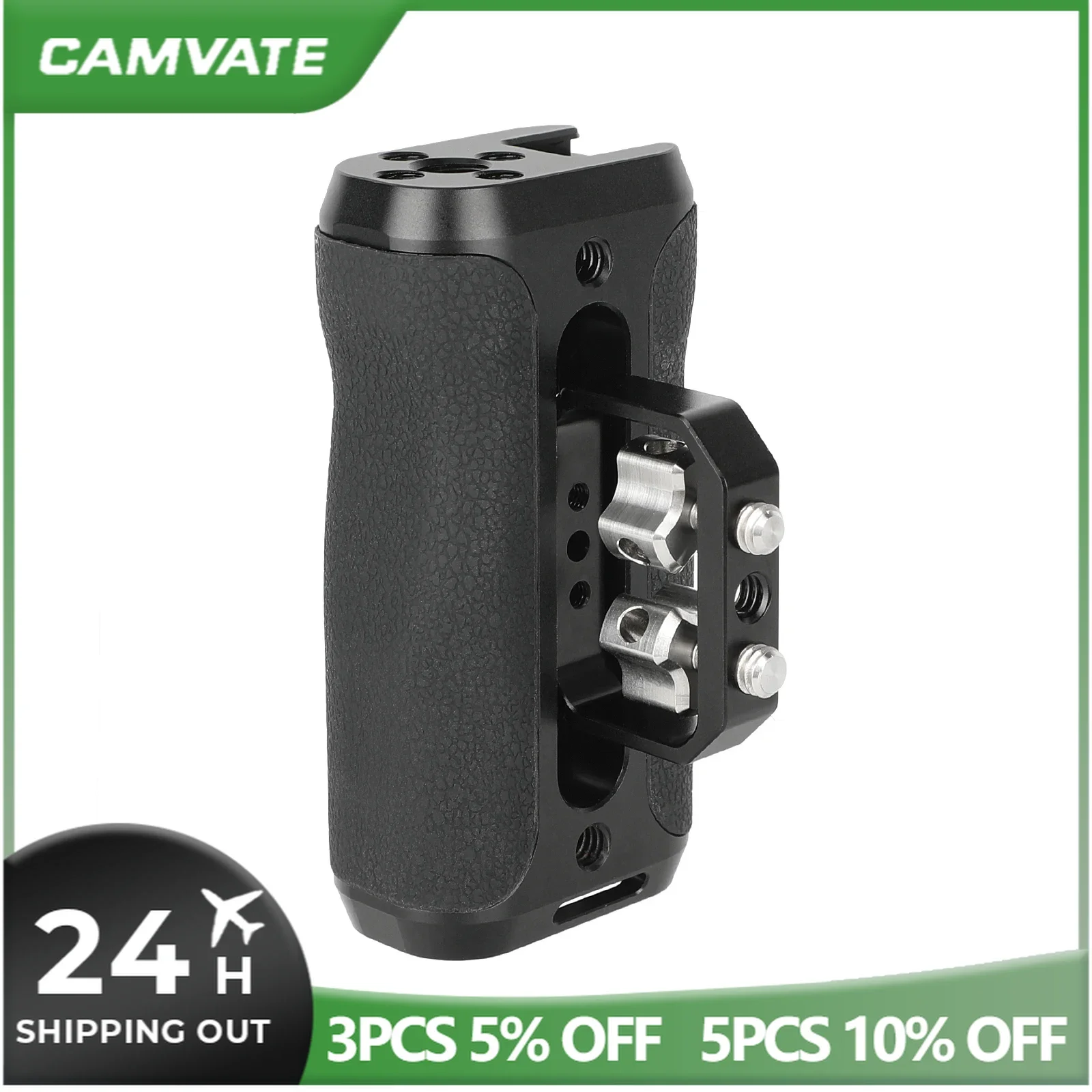 CAMVATE Universal Camera Side Handle Grip with Dual 1/4