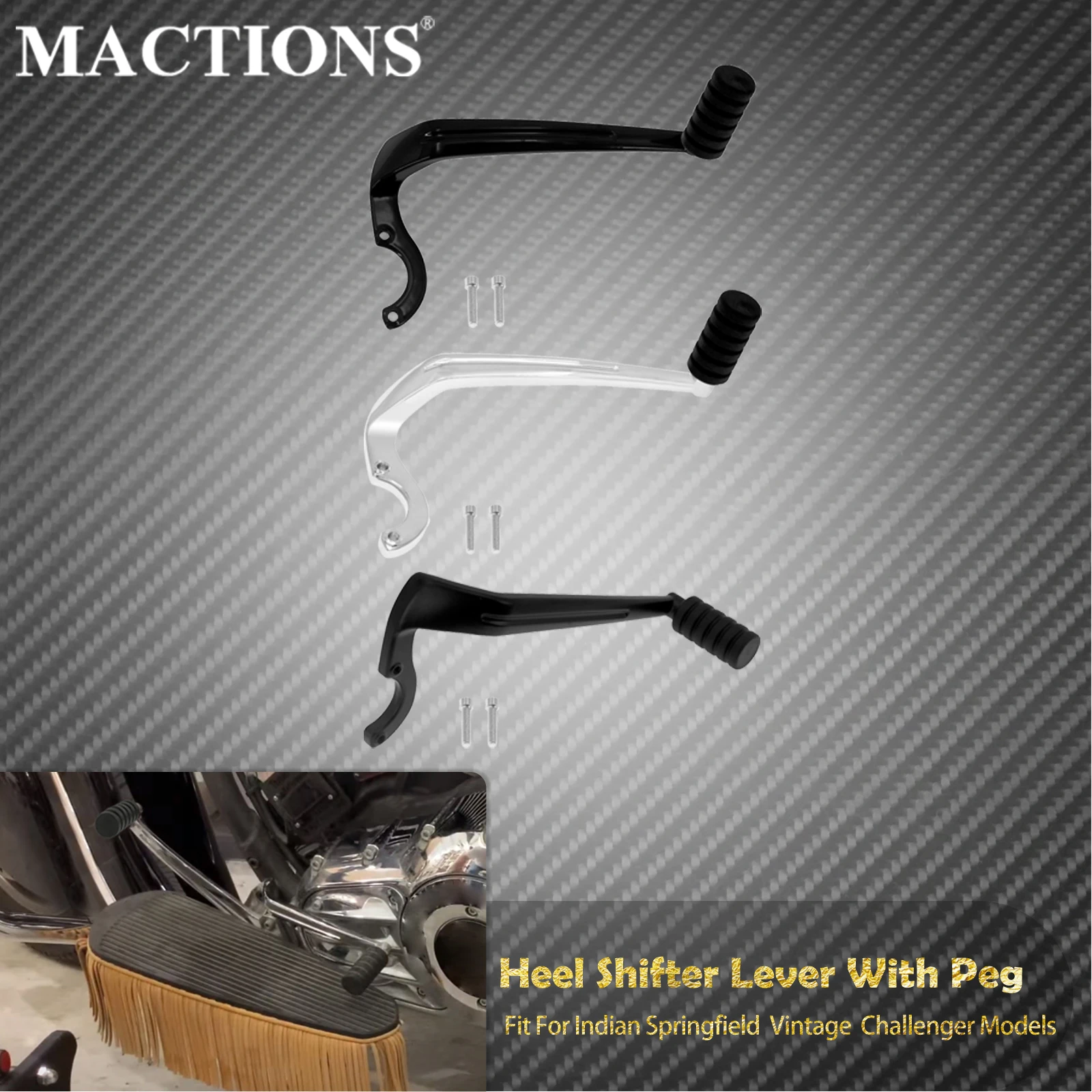 Motorcycle Heel Shift Levers With Shifter Pegs For Indian Springfield 2016-2020 Challenger Limited Vintage 2020-2021 Dark Horse