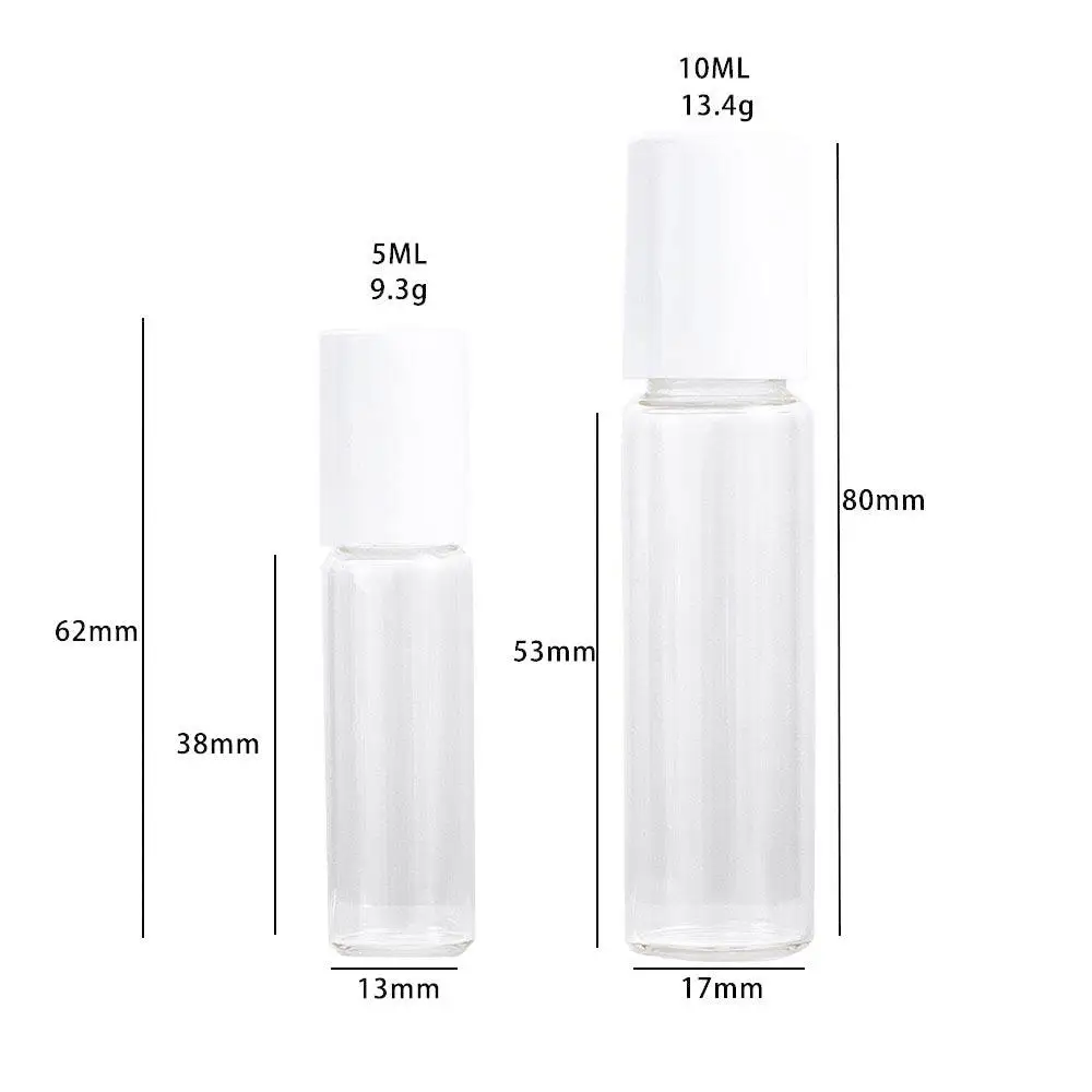 Cosmetic With Glass Ball Oil Vial With Roll On Rollerball Bottle Empty Clear Bottles Refillable Container Glass Roller Bottles