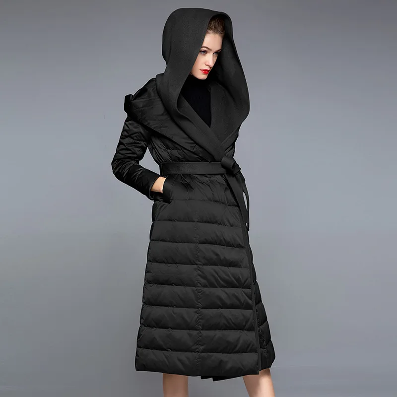 Women'S Winter Duck Down Jacket 2023 Woman Luxury Coats Female Lightweight Padded Clothes Warm Clothing Long Padding Outerwear