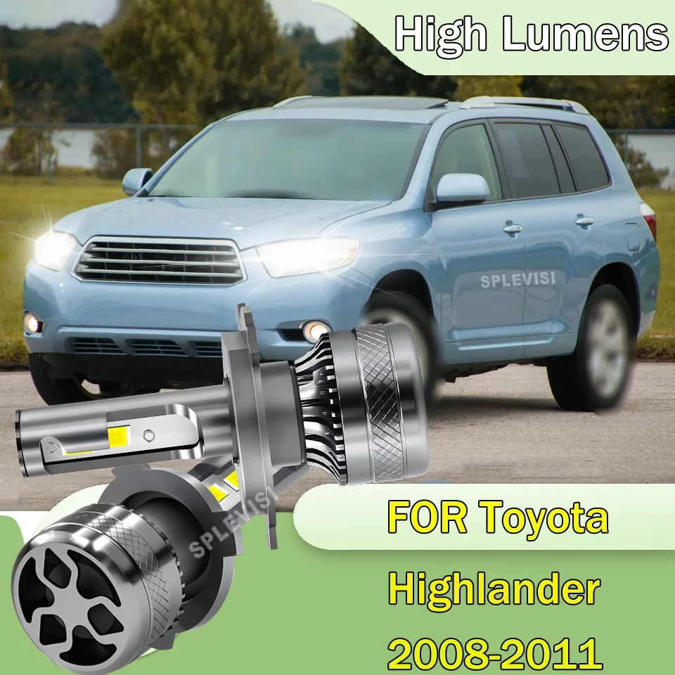 12V 20000LM LED Headlight H4 Bulbs Reduce Driver Fatigue During Long Night Journeys  For Toyota Highlander 2008 2009 2010 2011
