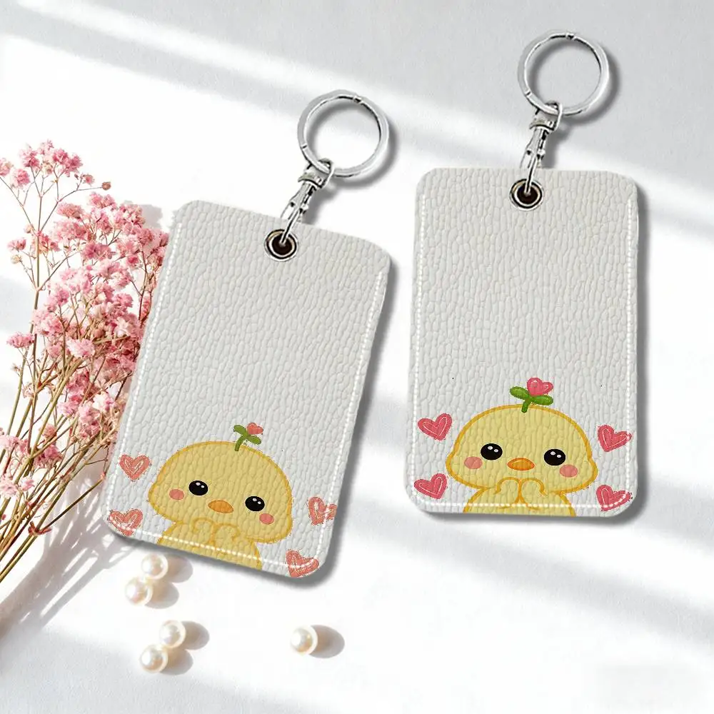 Cute Little Chick Keychain Card Holder, Badge Credit Card Holder, Student ID Card Holder, Bus Cards Cover