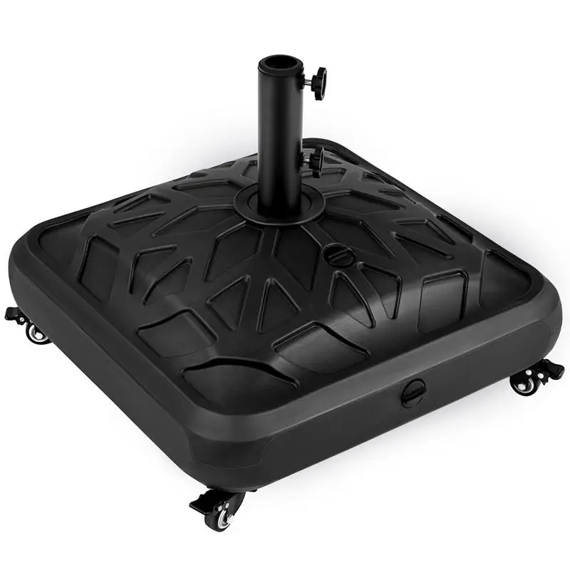 

【4 Universal Castors】Yaheetech 123lb Capacity Fillable Rolling Patio Umbrella Base Stand Water/ Sand-Filled Outdoor Base Stand