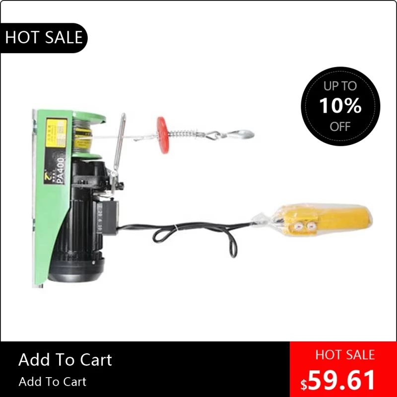 08170 PA200 Mini Electric Lifter, 220V, Small Household Wire Rope Lifter, Portable Lifting Equipment for Home Use