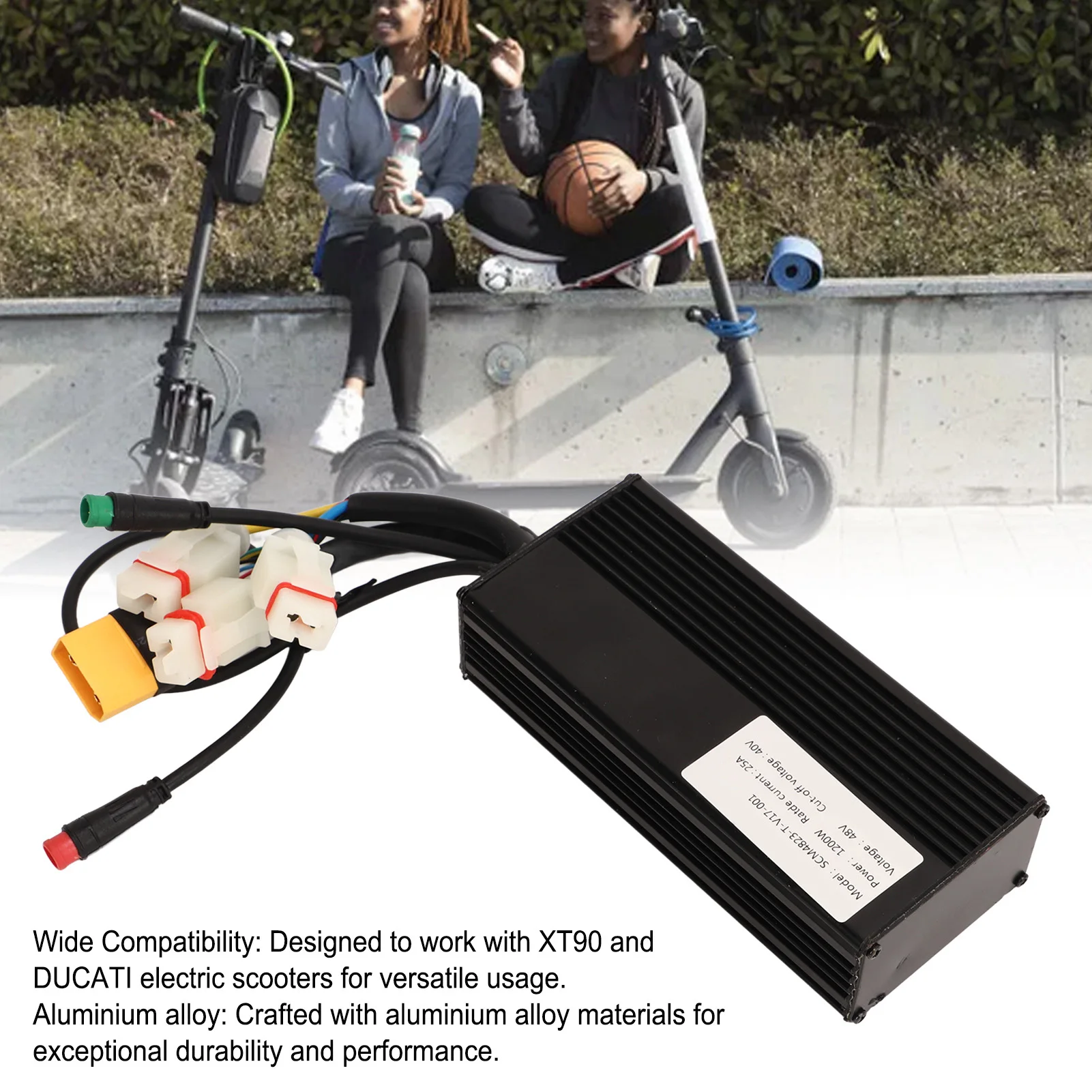 Scooter Speed Controller 48V 1200W Aluminium Alloy Circuit Protection Motor Controller For DUCATI For XT90 Scooter