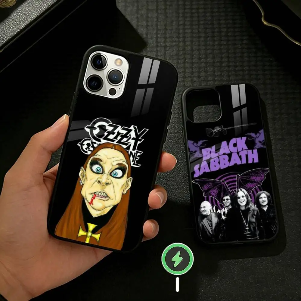 

B-Black Ozzy S-Sabbath Phone Case For iPhone 17/16/15/14/13/12/Plus/Pro/Max for Magnetic Wireless Charging