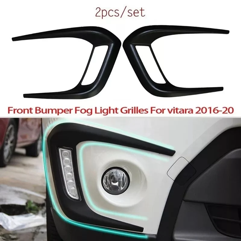 

Car Front Fog Lamp Cover Garnish Strip Eyebrow Cover Trim For Suzuki Vitara 2016-2020