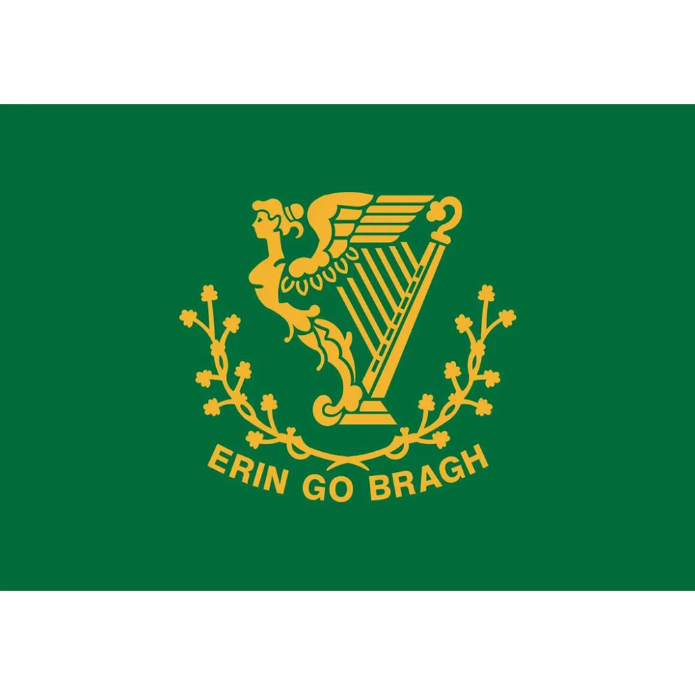 3x5Ft Flag of Irish Harp GREEN Banner For ERIN GO BRAGH Decoration