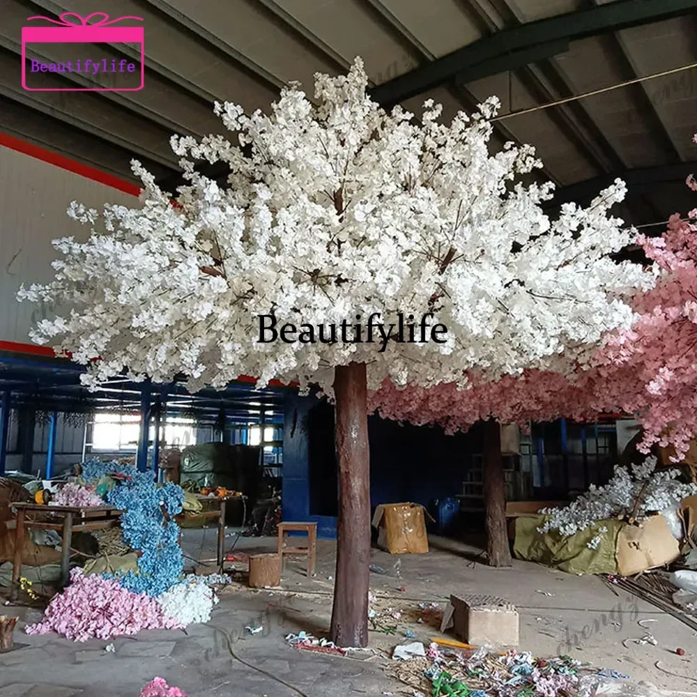 Giant White Cherry Blossom Tree Decoration Large Landscape Wishing Tree for Wedding Party Mall Hotel Event Photo Backdrop